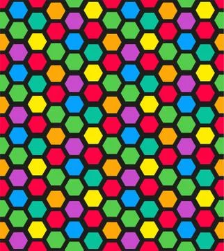 Mosaic pattern of hexagons, seamless Stock Illustration