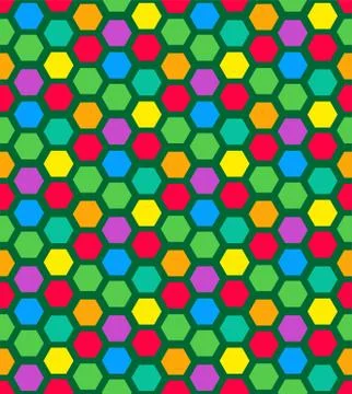 Mosaic pattern of hexagons, seamless Stock Illustration