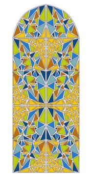 Mosaic pattern for interior design. Stained glass window. Stock Illustration