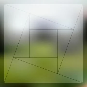 Mosaic pattern, minimalistic geometric transparent shapes on blurred natural Stock Illustration