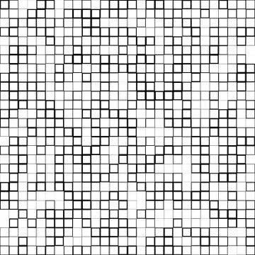 Mosaic pattern with random squares - Black and white geometric texture Illustrazione stock