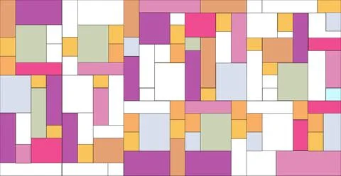 Mosaic pattern of rectangles and squares in a vibrant color palette. Geomet.. Stock Illustration