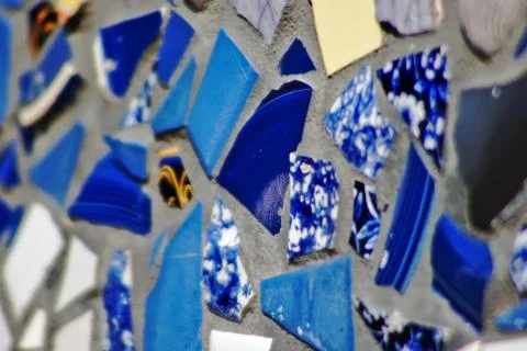 Mosaic pattern on wall Foto stock