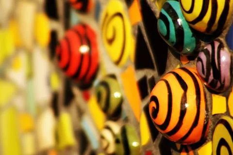 Mosaic pattern on wall Stock Photos