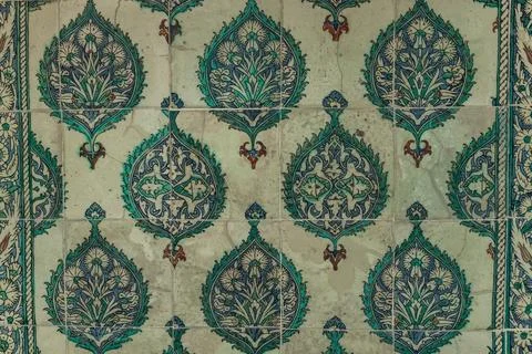 Mosaic pattern on the wall of Topkapi palace Istanbul Turkey Stock Photos