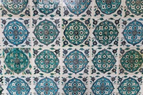 Mosaic pattern on the wall of Topkapi palace Istanbul Turkey Stock Photos