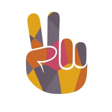 Mosaic peace gesture Stock-Illustration