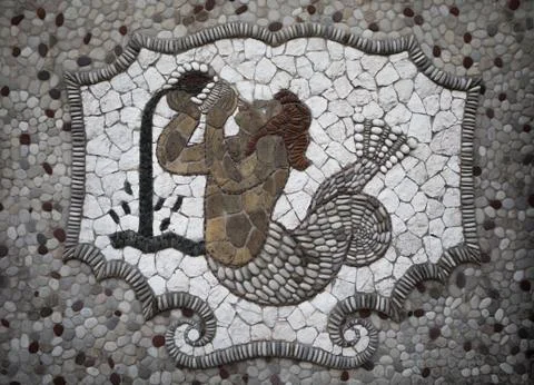 Mosaic from pebbles in Nice Stock Photos