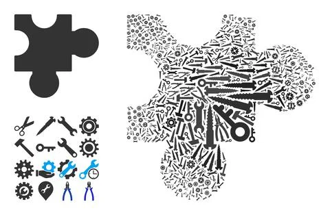 Mosaic Plugin of Repair Tools Stock Illustration