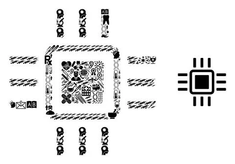 Mosaic Processor of Health Items Stock Illustration