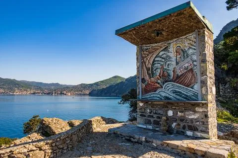 Mosaic in Punta Chiappa Stock Photos