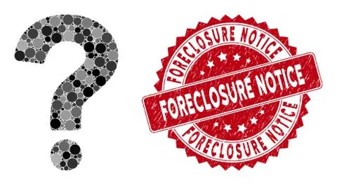 Mosaic Question with Scratched Foreclosure Notice Seal Stock Illustration