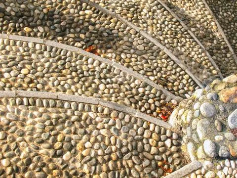 Mosaic of ray steps with stones Stock Photos