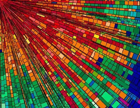 Mosaic rays background in colors vector illustration Stock Photos