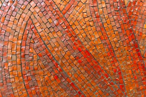 Mosaic of red ceramic Stock Photos