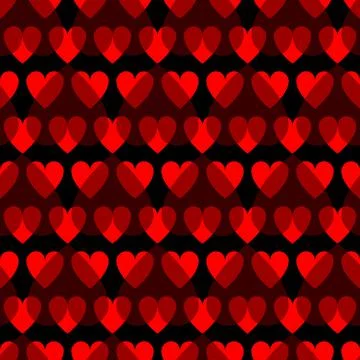 Mosaic red heart pattern. Decorative Vector texture for Valentines Day Illustrazione stock