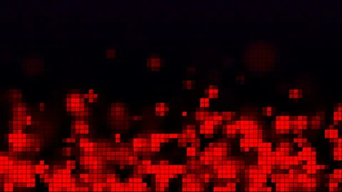Mosaic with red rising bubbles and square pieces, computer generated background Stock Footage 86769026