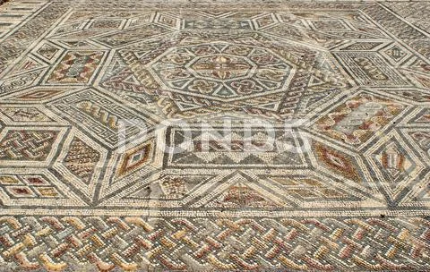 Mosaic in the roman ruins of conimbriga Stock Photos