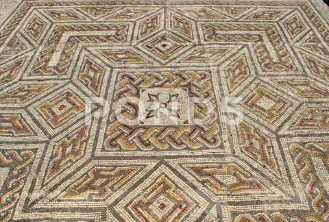 Mosaic in the roman ruins of conimbriga Stock Photos