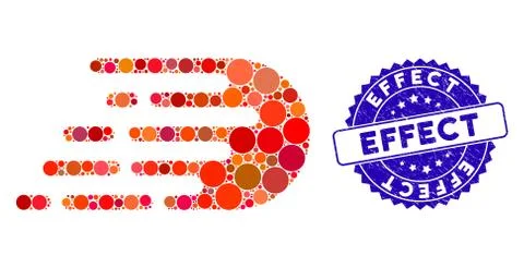 Mosaic Rush Effect Icon with Textured Effect Seal Stock Illustration