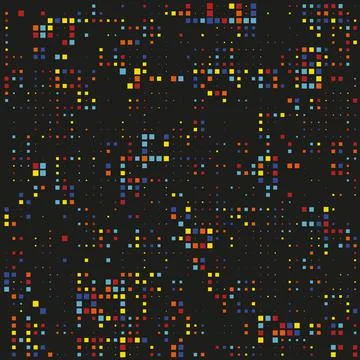 Mosaic seamless dark pixel vector background Stock Illustration