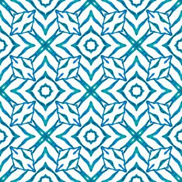 Mosaic seamless pattern. Blue uncommon boho chic Stock Illustration