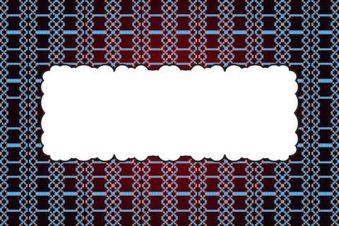 Mosaic seamless pattern on dark red background with frame for te Stock Illustration