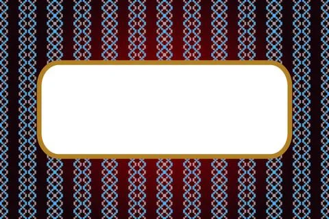 Mosaic seamless pattern on dark red background with frame for te Stock Illustration