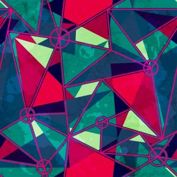 Mosaic seamless pattern with grunge effect Stock Illustration