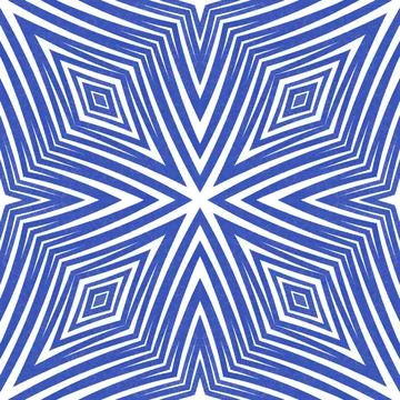 Mosaic seamless pattern. Indigo symmetrical Stock Illustration