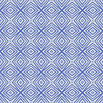 Mosaic seamless pattern. Indigo symmetrical 스톡 일러스트