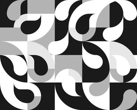 Mosaic seamless pattern. Vector bauhaus ornament Stock Illustration