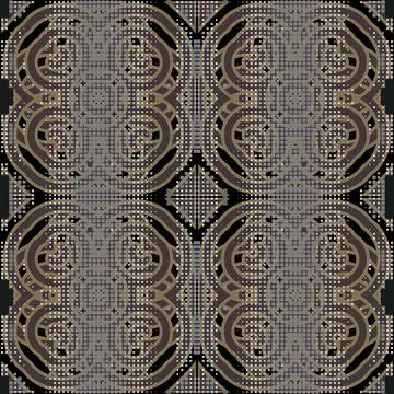 Mosaic seamless pattern. Vector half tone digital background. Modern repeat b Stock Illustration