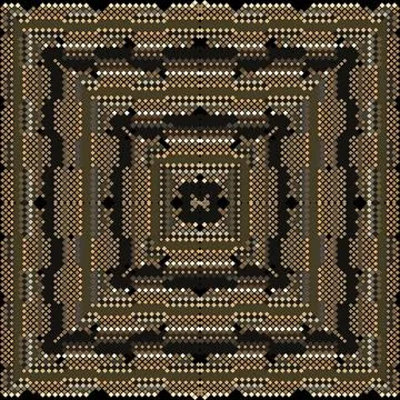 Mosaic seamless pattern. Vector half tone digital background. Modern repeat b Stock Illustration