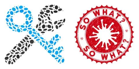 Mosaic Security Tools Icon with Coronavirus Distress So What? Stamp 스톡 일러스트