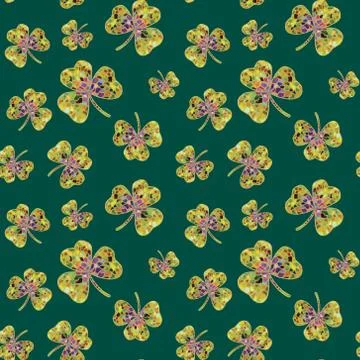 Mosaic shamrock seamless pattern Stock-Illustration