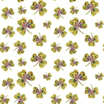 Mosaic shamrock seamless pattern Stock-Illustration