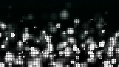 Mosaic with silver rising bubbles and square pieces, computer generated Stock Footage 86769375