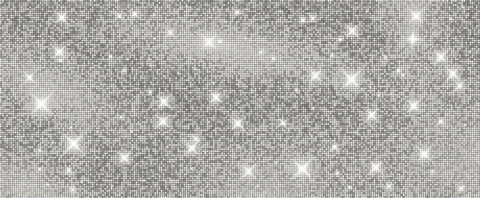 Mosaic silver shimmer sequin panel background Stock Illustration