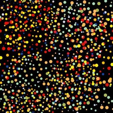 Mosaic simple seamless pattern polka dot confetti on black background. Vector イラスト素材