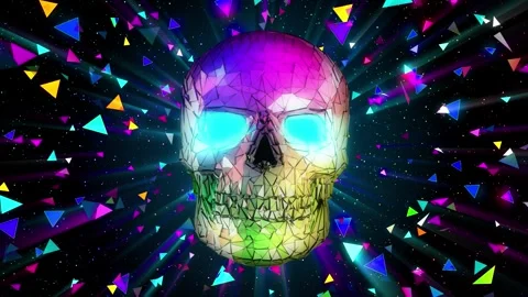 Mosaic Skull Background Stock Footage 341914920