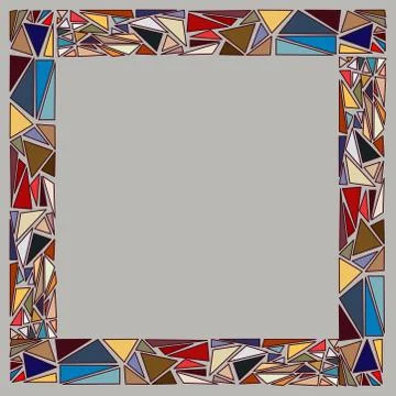 Mosaic square frame.Mosaic square frame. Vector background Stock Illustration