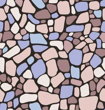 Mosaic stone seamless pattern. Blue beige color background Stock Illustration