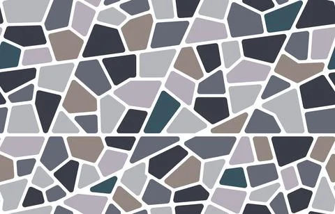 Mosaic stone tile, ceramic floor seamless pattern Stock Illustration