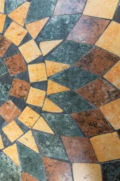Mosaic Stone Tile Table Top Pattern . Stock Photos