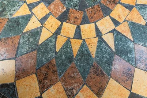 Mosaic Stone Tile Table Top Pattern . Stock Photos