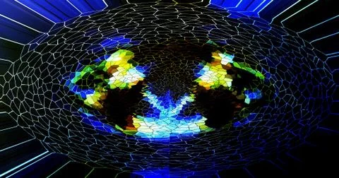 Mosaic structure with honeycomb pattern, abstract background Stock Illustration