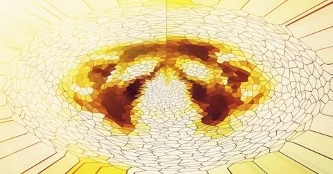 Mosaic structure with honeycomb pattern, abstract background Stock Illustration