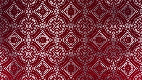 Mosaic style background. Arabic-style pattern with silver lines over red Video stock 241383732