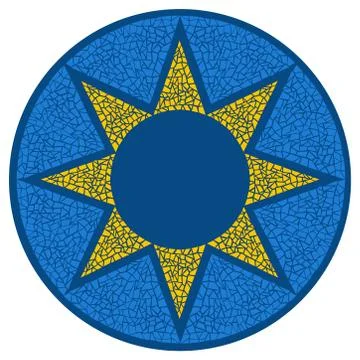 Mosaic sun. Vector illustration. Stock Illustration